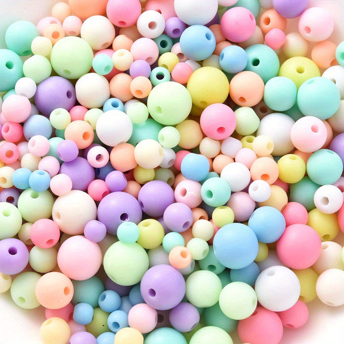 10 mm Assorted Color Macaron Acrylic Spacer Beads