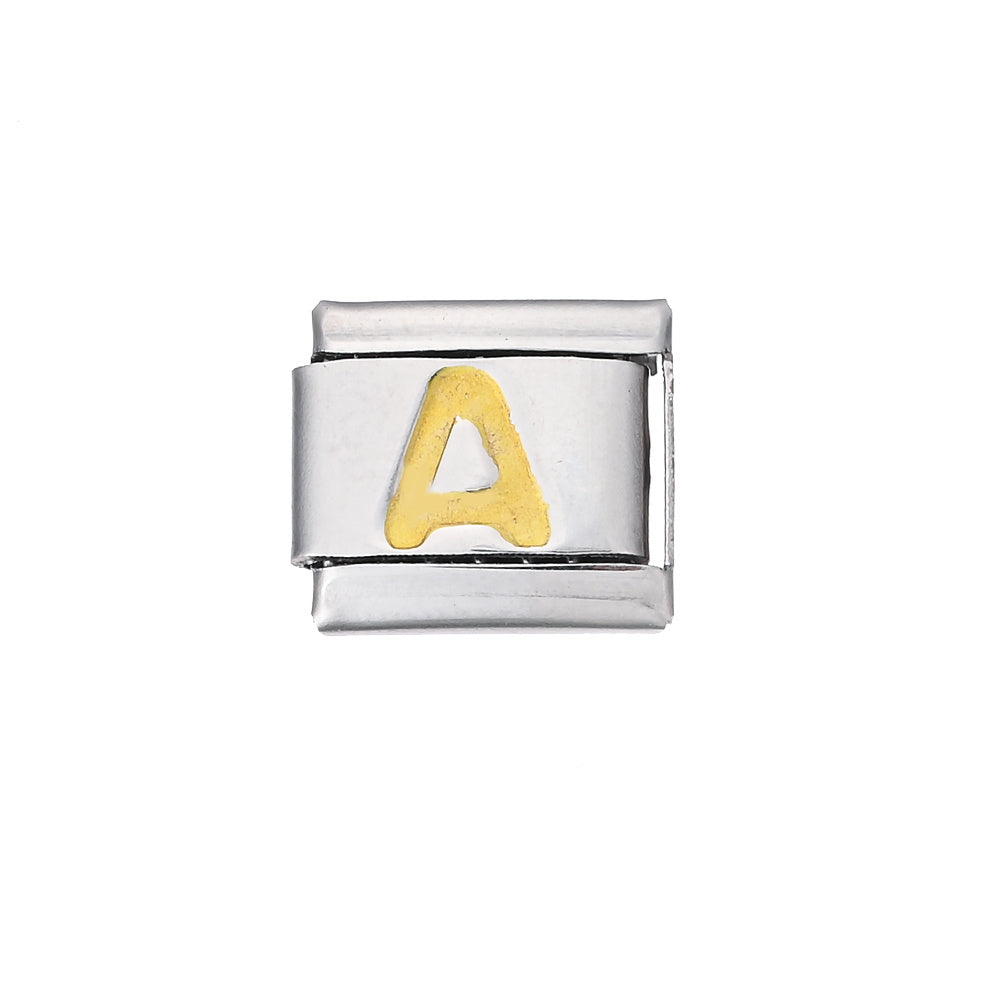 A-Z English Letter Stainless Steel Italian Charm Links