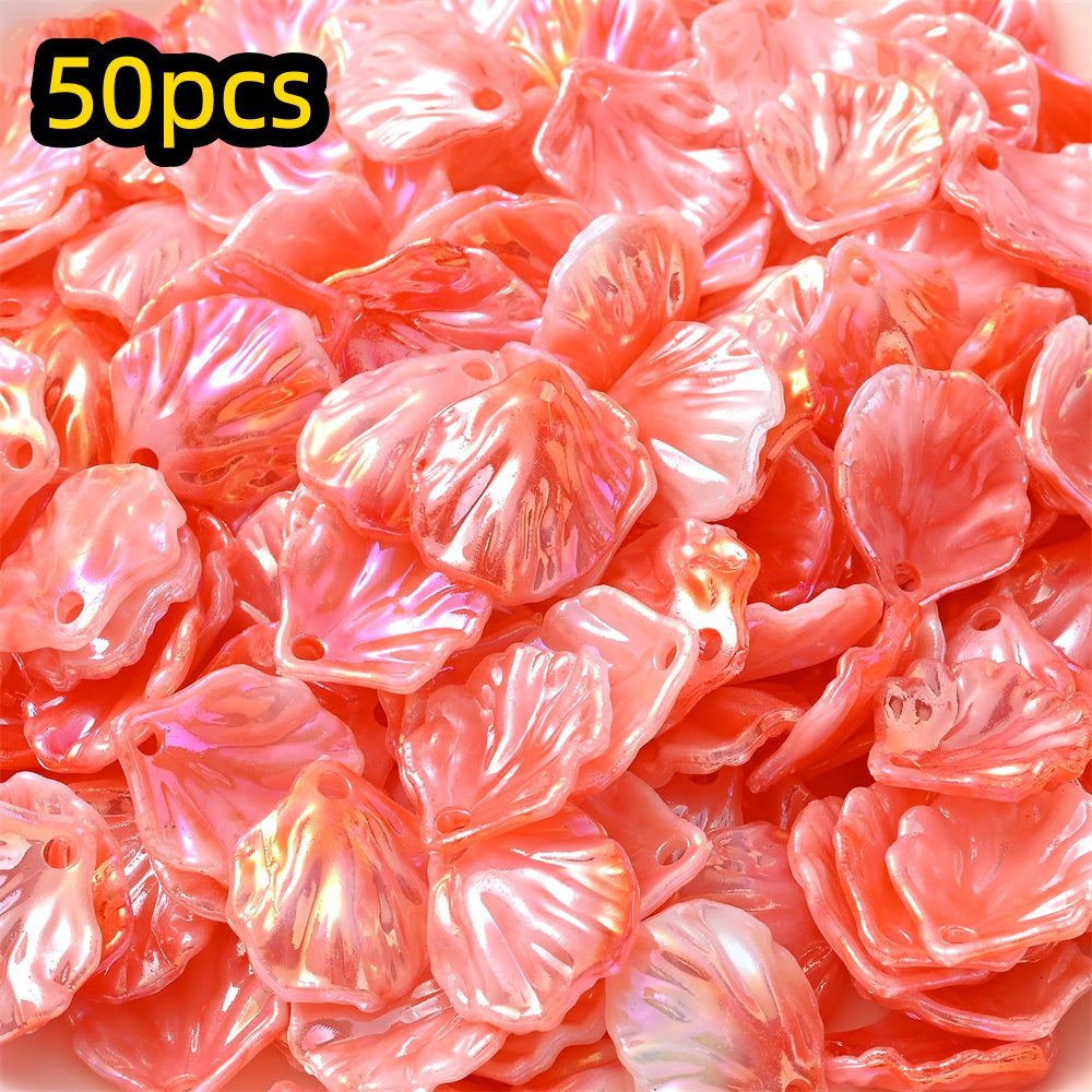 50pcs 15x17mm Acrylic Shell & Leaf Beads