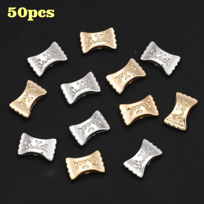 50pcs Golden & Silvery CCB Candy Letter Beads