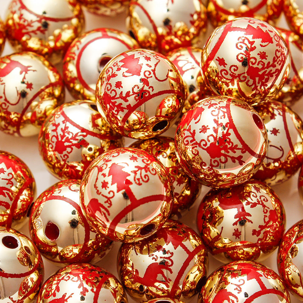 Patterned Round Acrylic Beads
