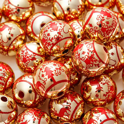 Patterned Round Acrylic Beads