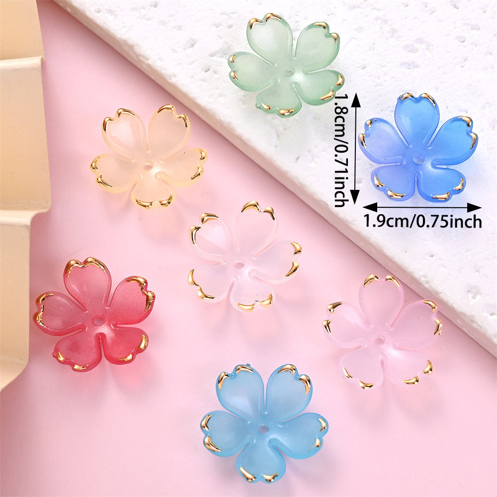 200pcs 18x19mm Acrylic Flower Beads