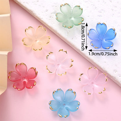 200pcs 18x19mm Acrylic Flower Beads