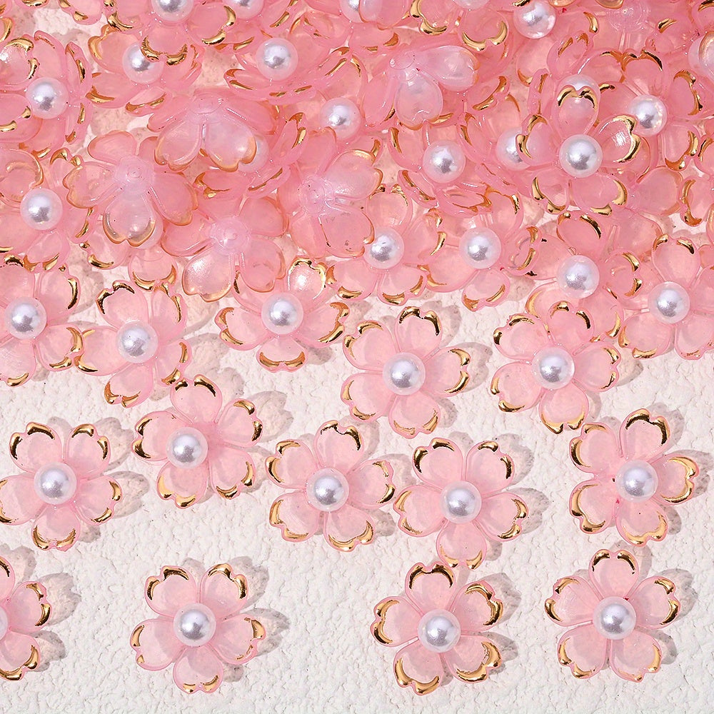 Colorful Cherry Blossom Acrylic Beads