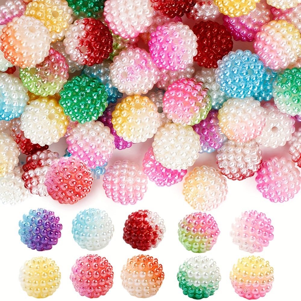 200pcs 12mm Two-Color Bayberry Ball Acrylic Beads