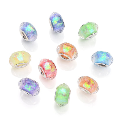 30pcs 9x14mm AB Color Faceted Acrylic Large Hole Beads