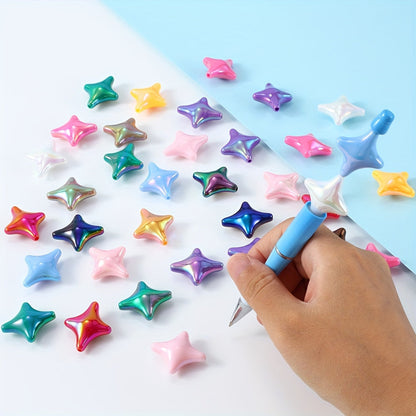 25x29mm 10pcs Mix Color Four-Point Star Acrylic Beads