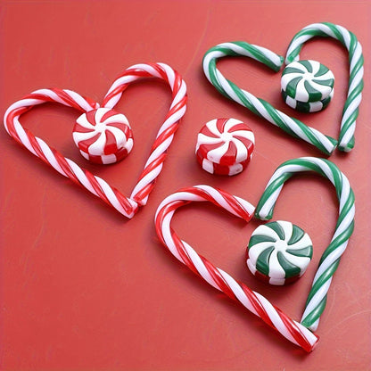 10PCS Christmas Acrylic Candy Cane Hanging Ornament Set