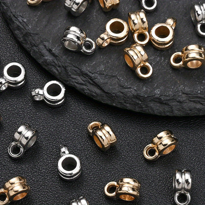 100pcs KC Golden & Silvery CCB Cylindrical Beads