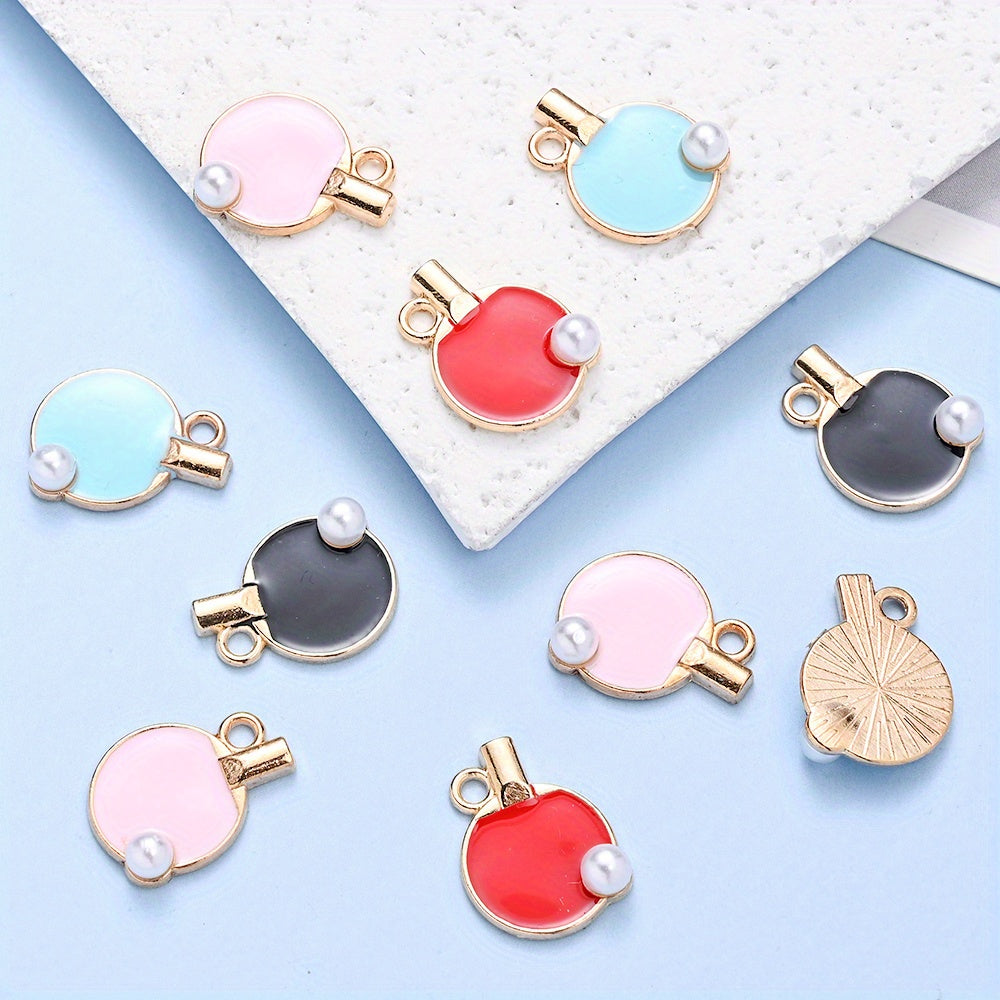 10PCS 12×17mm Colorful Table Tennis Acrylic Pendant Set