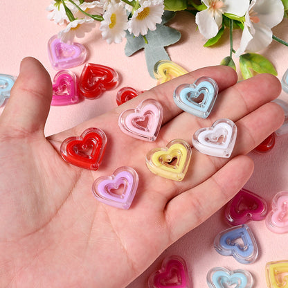 Acrylic Heart-Shaped Beads