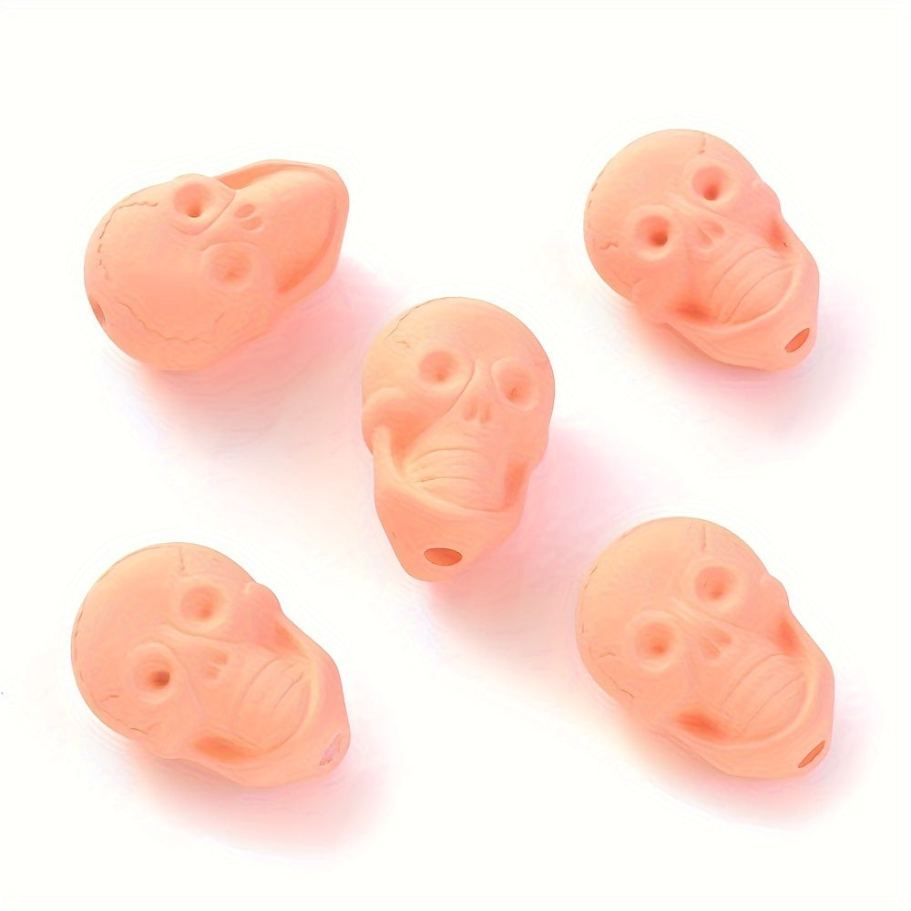 10PCS 14×20mm Solid Color Acrylic Skull Bead Set