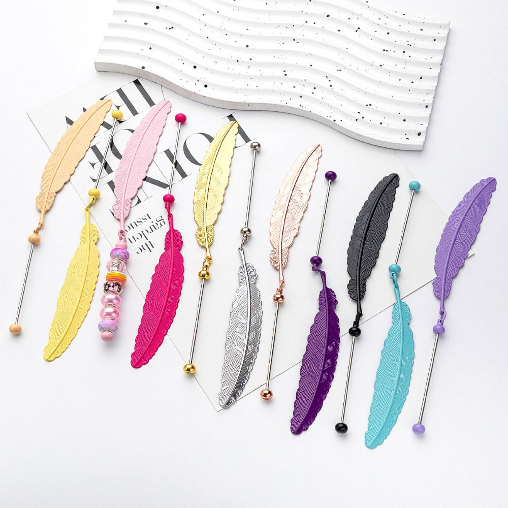 Creative Beadable Feather Blank Bookmarks Set