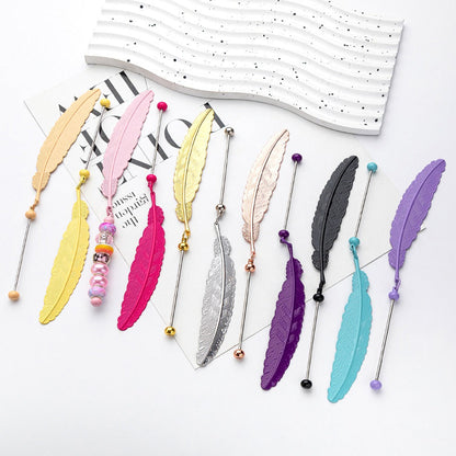Creative Beadable Feather Blank Bookmarks Set