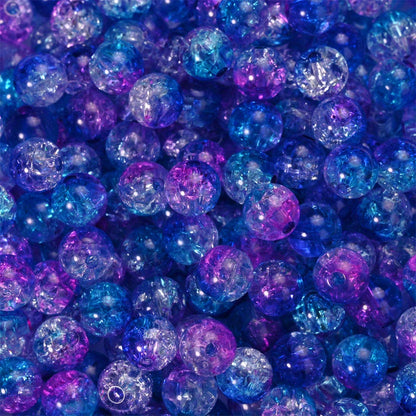 100PCS 8mm Round Cracked Acrylic Bead Set