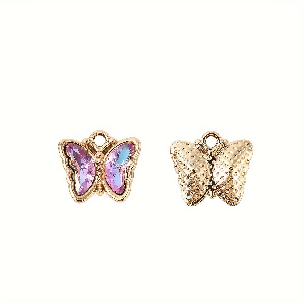 Colorful Alloy Butterfly Pendants