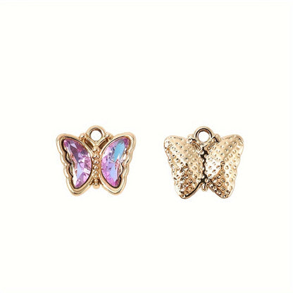 Colorful Alloy Butterfly Pendants
