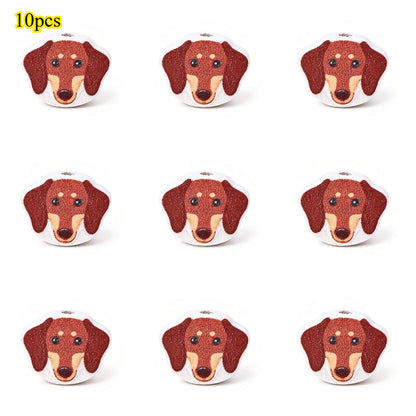 Dog-Themed Wooden Beads