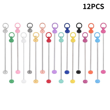 Metal Blank Bar Beadable Keychain Set