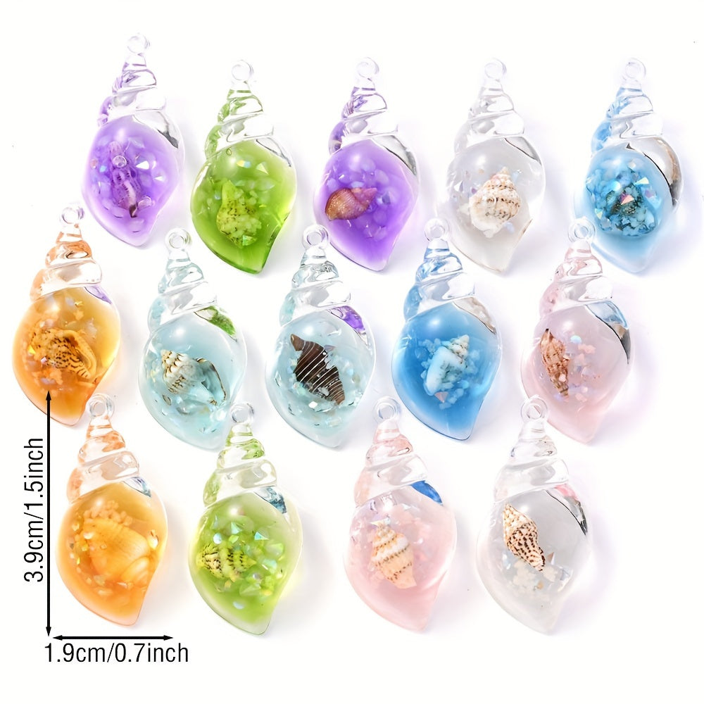 Luminous Transparent Conch Resin Pendants