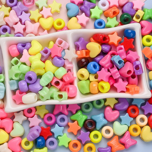 100/1000pcs 6-12mm Colorful Acrylic Shape Beads