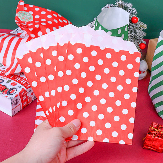 Christmas Polka Dot and Stripe Paper Gift Bags