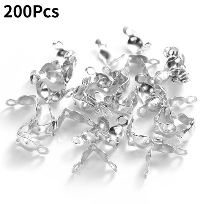 100/200pcs 4x8mm Ball Chain Connector Crimp Beads