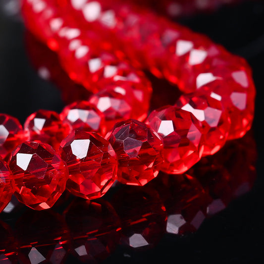 Red Glass Spacer Beads