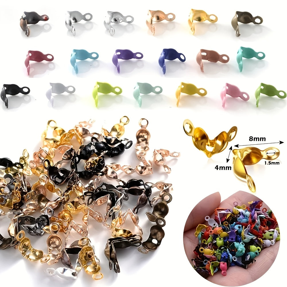 100/200pcs 4x8mm Ball Chain Connector Crimp Beads