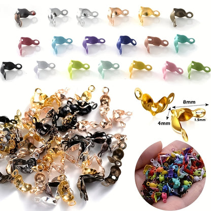 100/200pcs 4x8mm Ball Chain Connector Crimp Beads