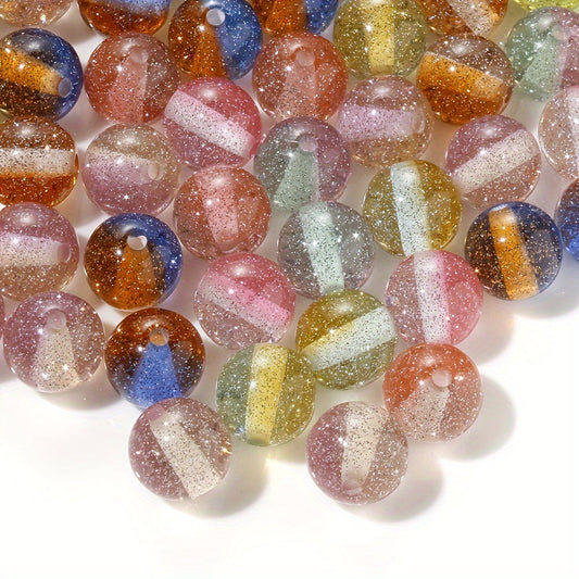 Gold Sprinkle Round Acrylic Beads