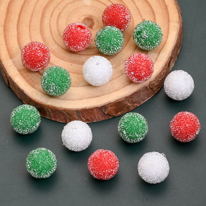 5pcs 16mm Christmas Rhinestone Round Beads