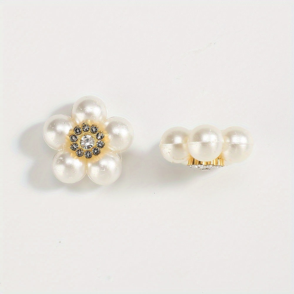 20pcs Acrylic Five Flower Rhinestone Decorative Beads