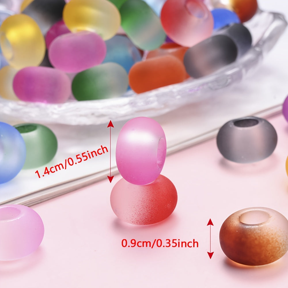 Rubber Acrylic Large Hole Spacer Beads