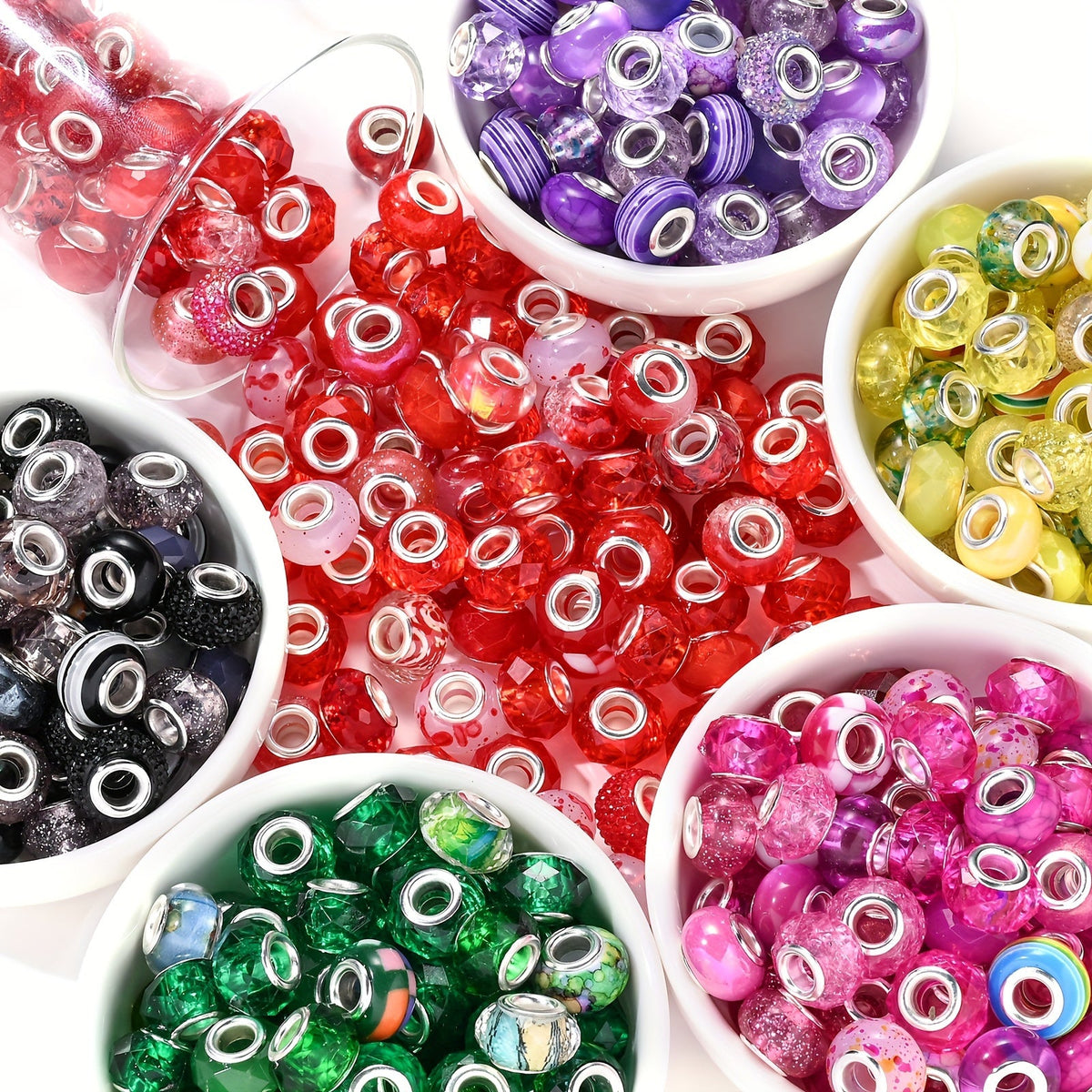 Acrylic Large Hole Spacer Beads