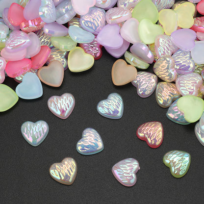 30pcs/set Mini 3D Heart Acrylic Cabochon Beads