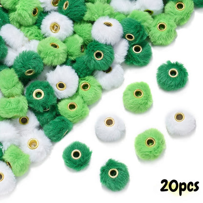 Green Faux Fur Beads
