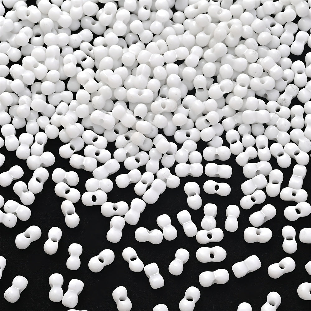 200PCS 3×6mm Mini Colorful Peanut Spacer Beads