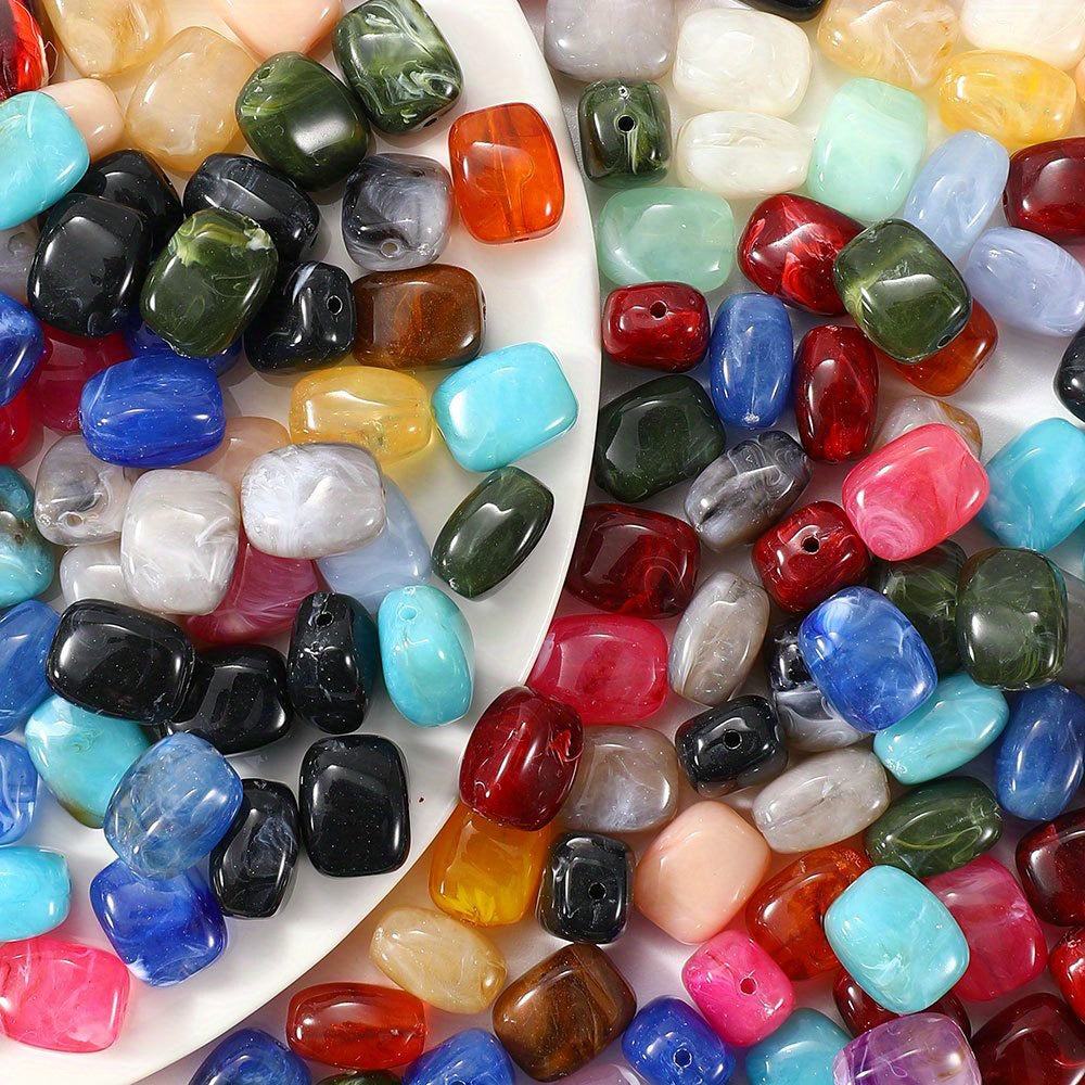 Multicolor Acrylic Straight-Hole Spacer Beads