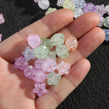 50pcs 11mm Crackle Star Acrylic Beads