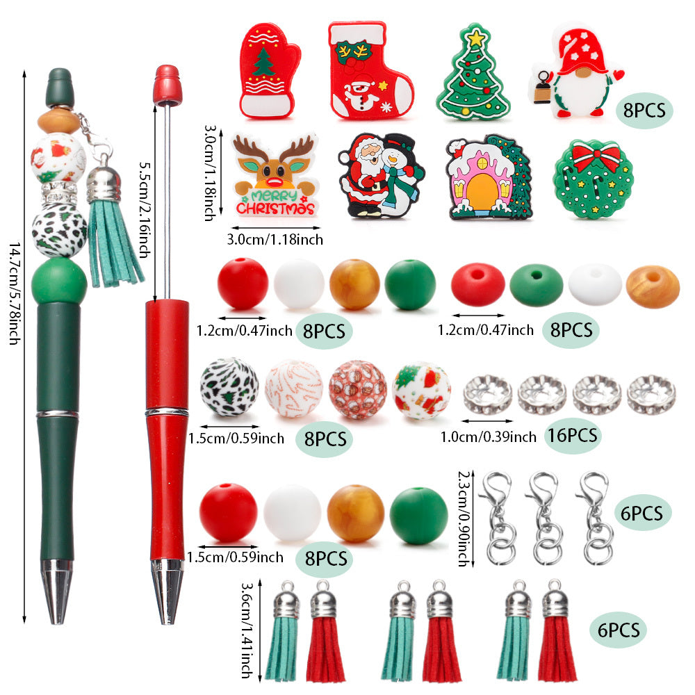 Mix Style Silicone Beads Set with Beading Pens