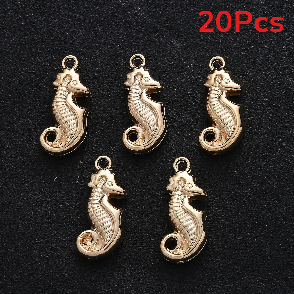 20PCS 3D Retro Seahorse CCB Pendant Set