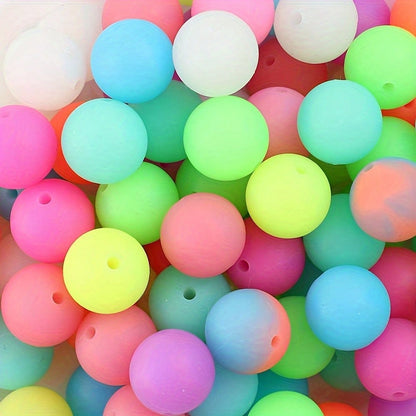 10pcs 15mm Luminous Silicone Round Beads