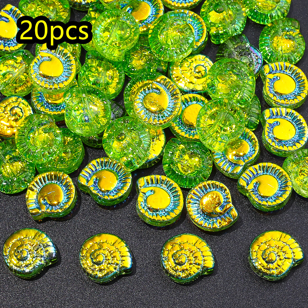 AB Conch Glass Beads