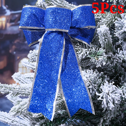 Colorful Glitter Christmas Ribbon Bows