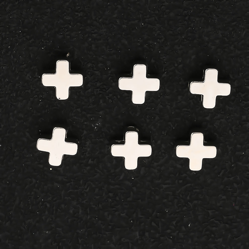 Gold & Silver CCB Cross Spacer Beads