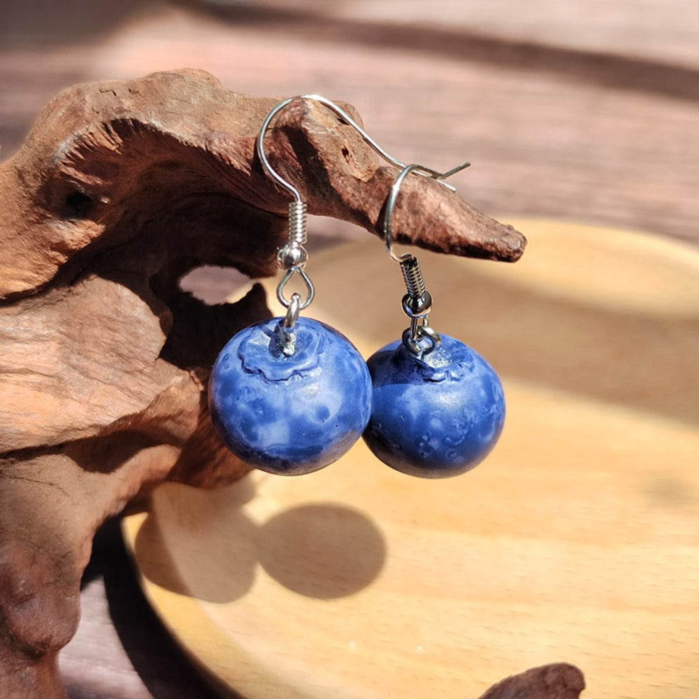 Realistic Blueberry Resin Pendants