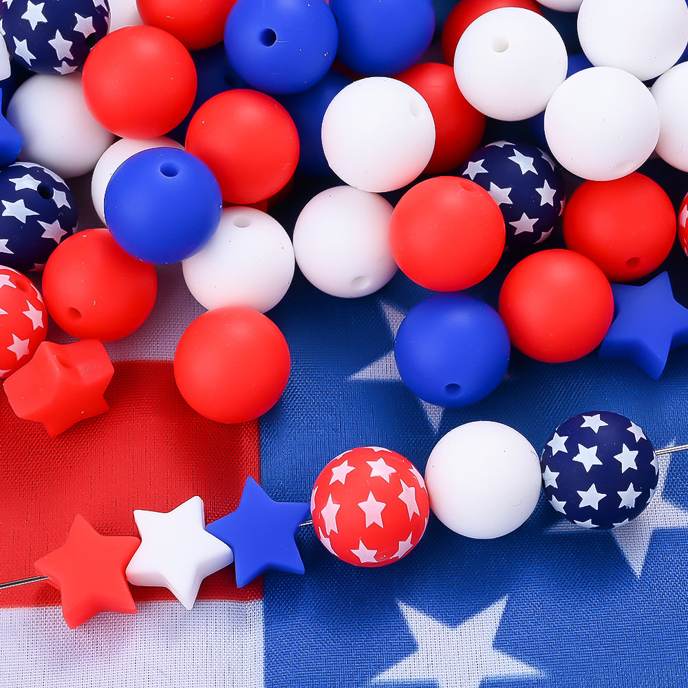 Patriotic Silicone Bead Mix