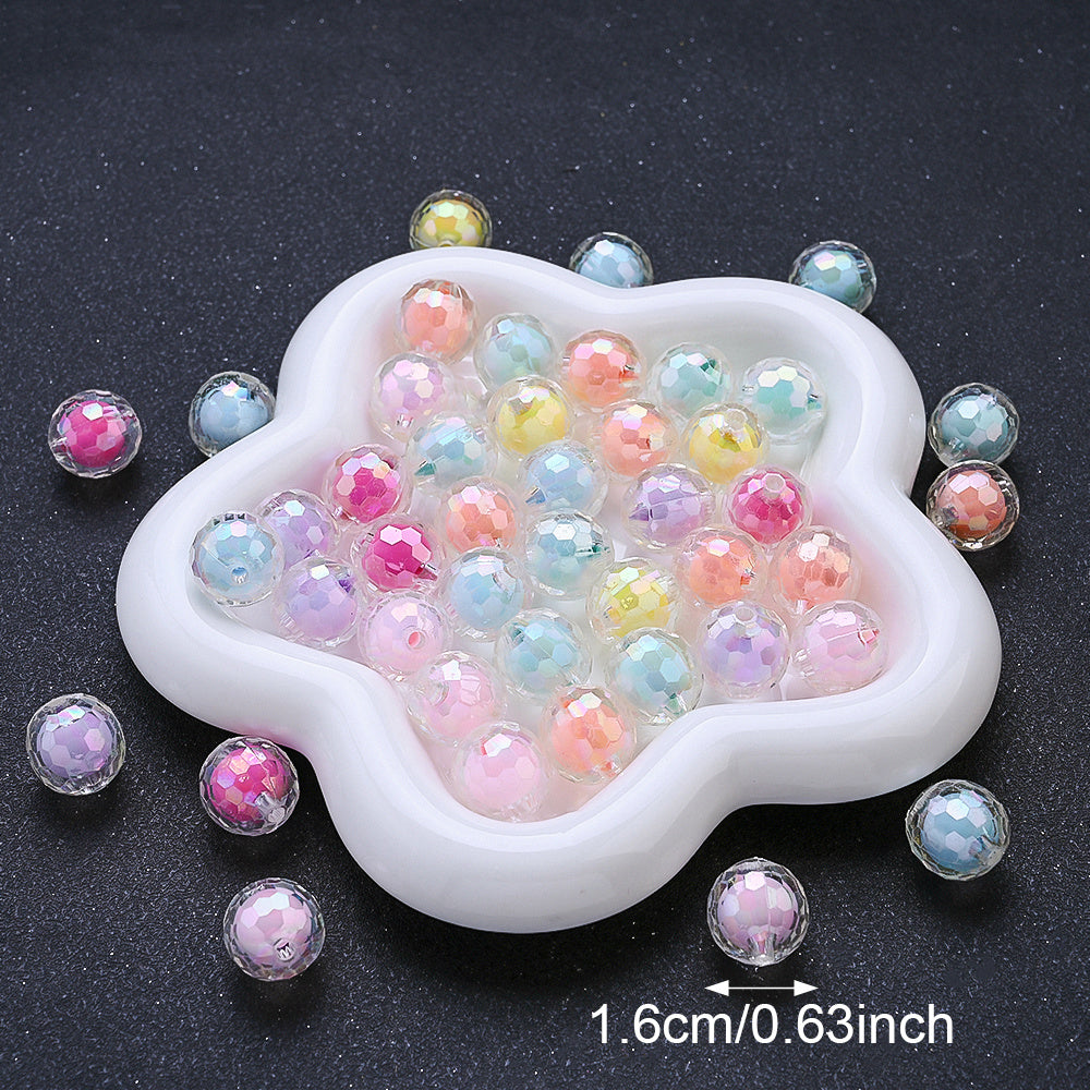 10pcs 16mm Y2K Multi-Sections Transparent Acrylic Disco Ball Beads